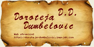Doroteja Dumbelović vizit kartica